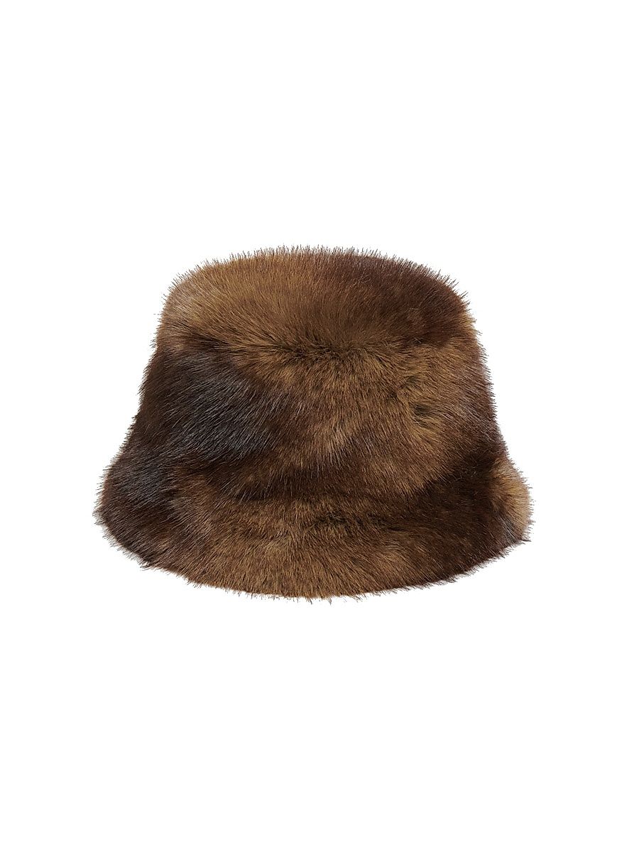 Women's Gilly Faux-Mink Bucket Hat - Mink