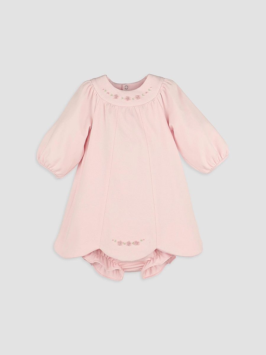 Baby Girl's Cotton Long-Sleeve Dress & Bloomers Set - Pink - Size 9 Months
