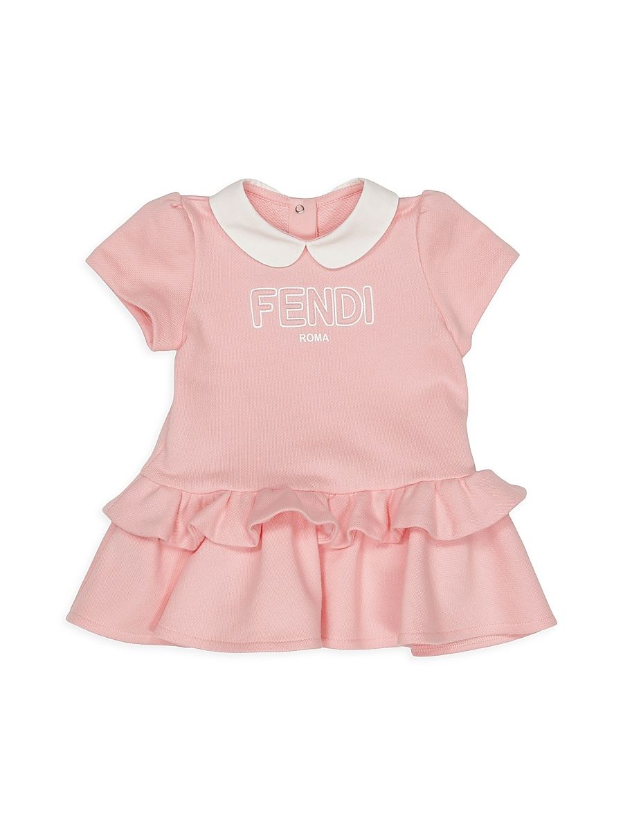 Baby Girl's Logo Ruffle Dress - Rose Pink - Size 9 Months