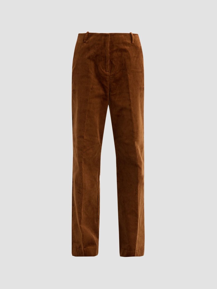 Ganni Women's Corduroy Low Crotch Pants - Tortoise Shell - Size 14