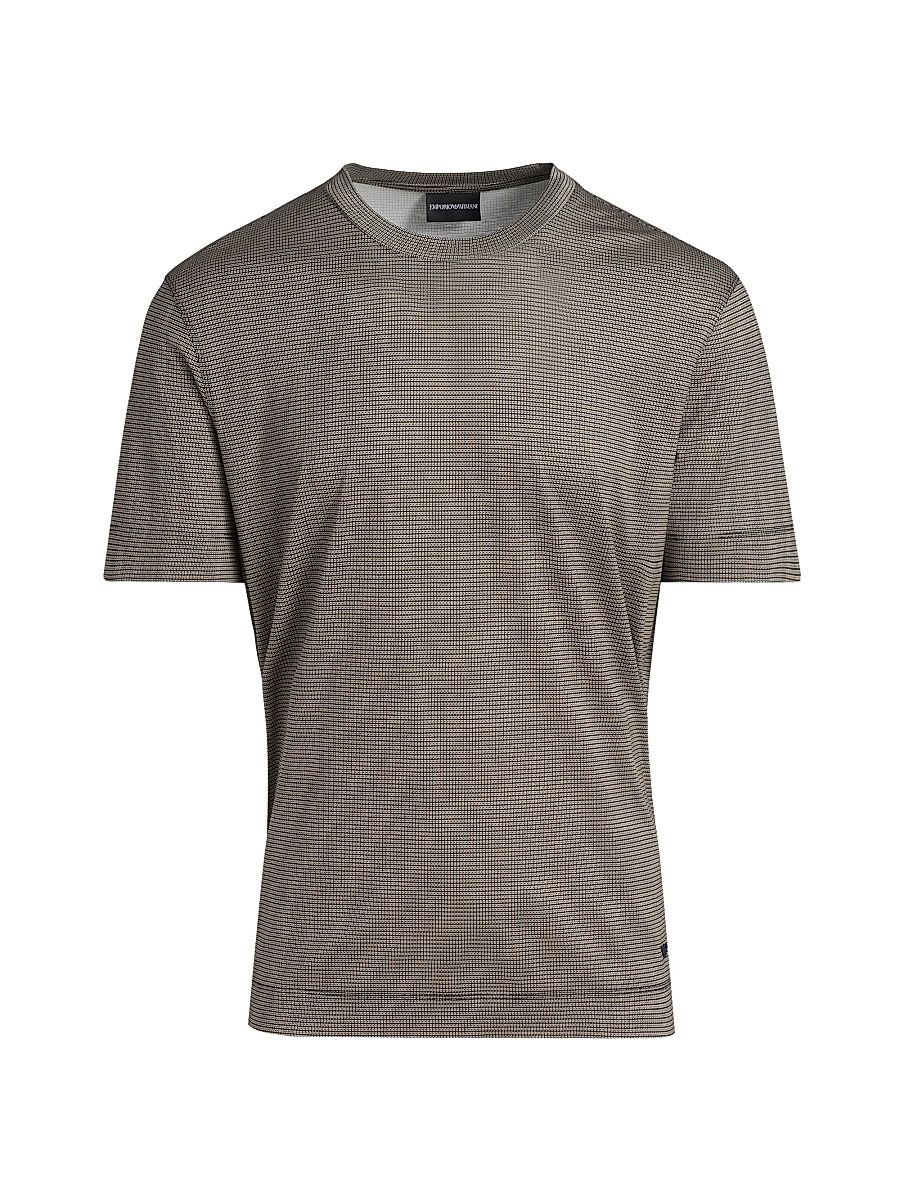 Men's Geometric-Print Jersey Crewneck T-Shirt - Black - Size XXL