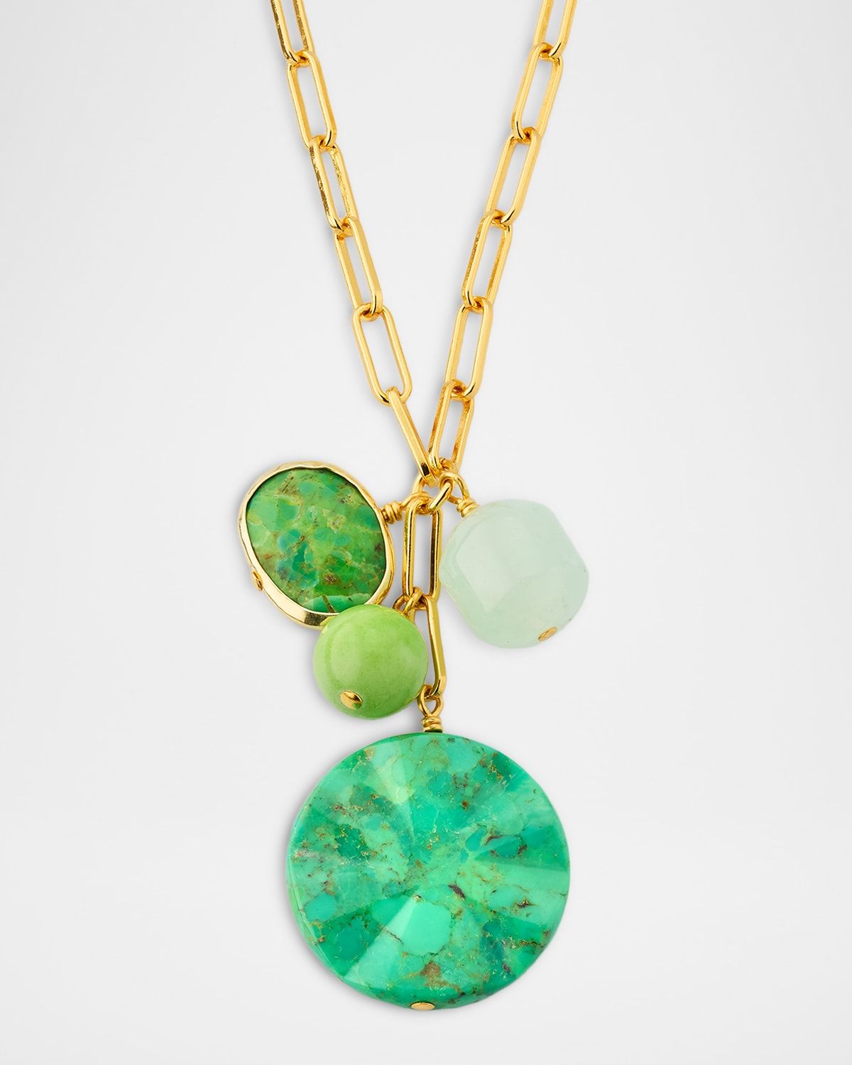 Green Turquoise Charm Necklace