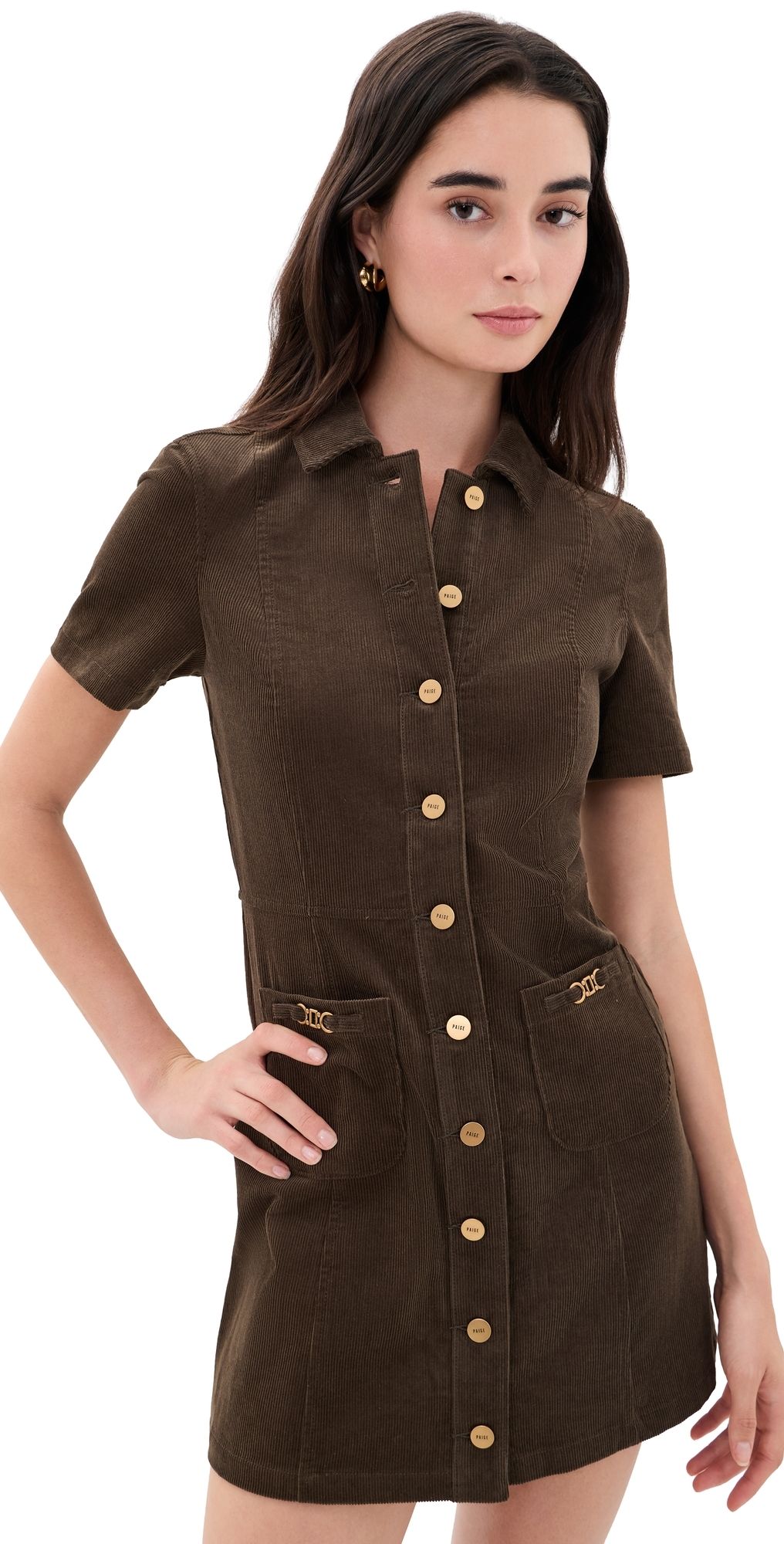 PAIGE Clementine Corduroy Dress Fern 14