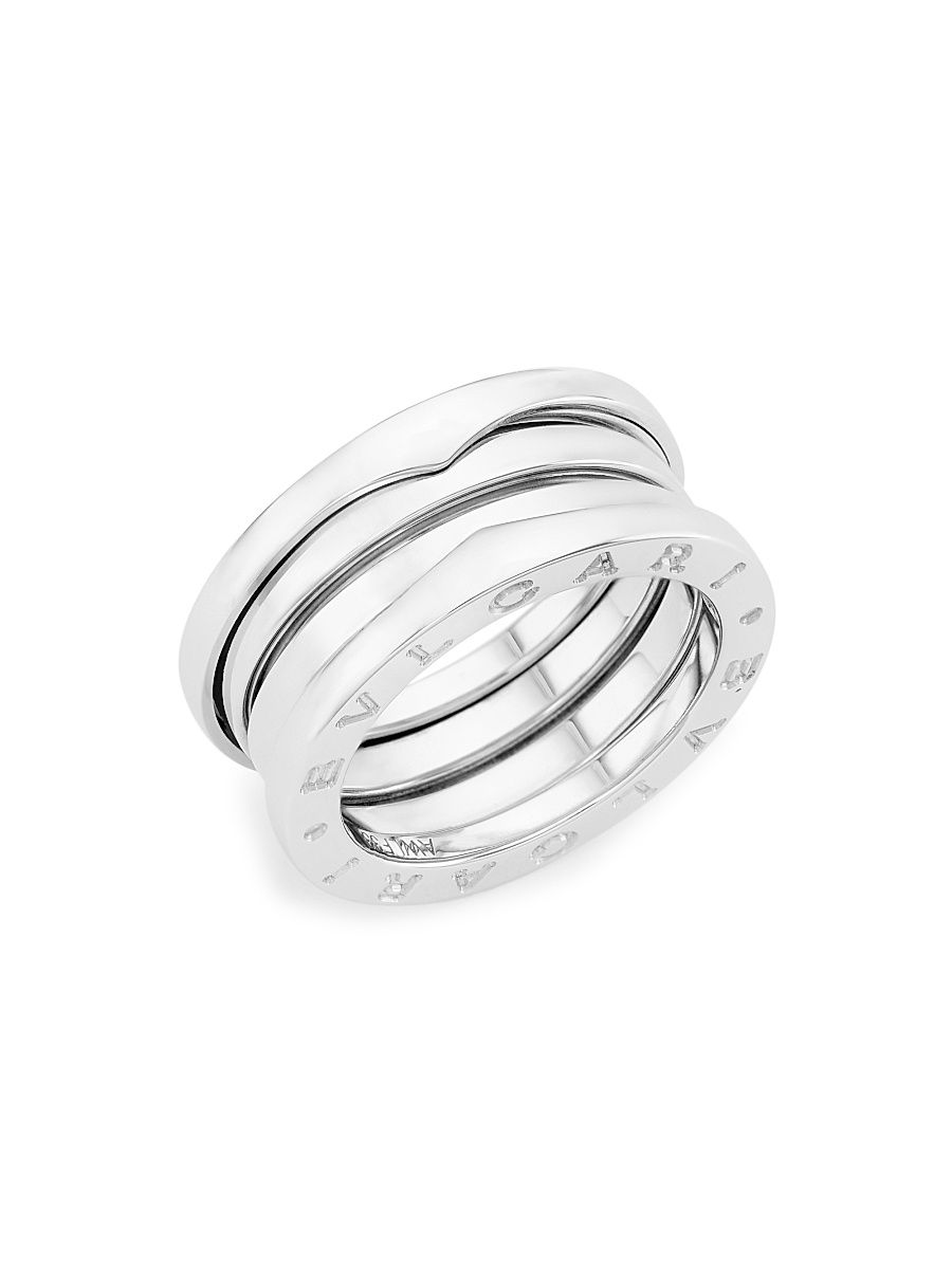 Women's B. zero1 18K White Gold 3-Band Ring - White Gold - Size 7
