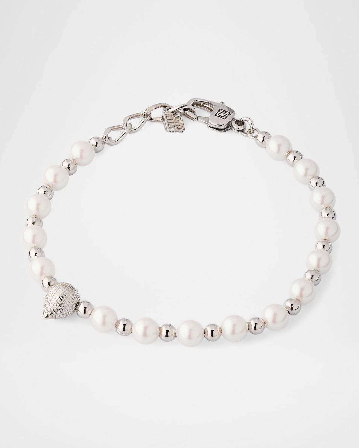 Men & apos;s G-Stud Pearly and Silvery Bracelet
