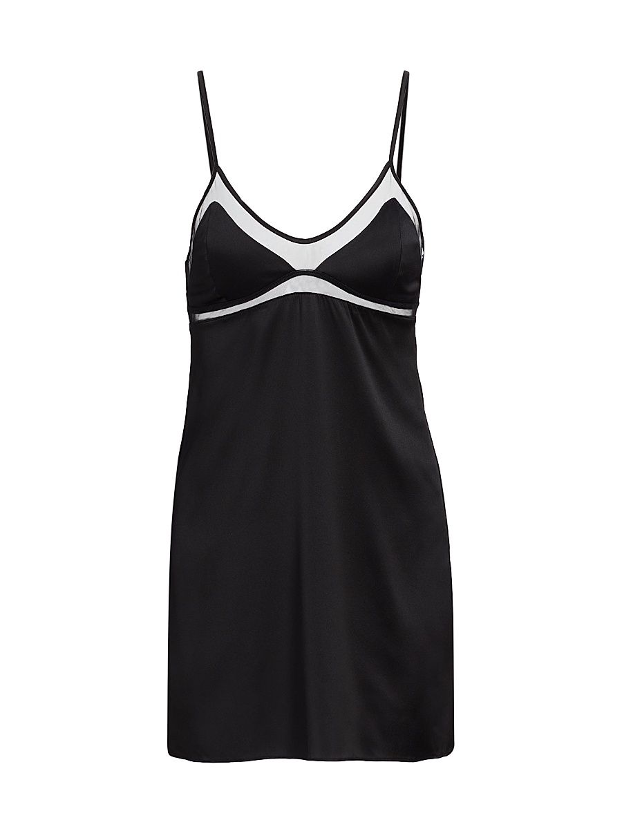 Women's Peep Show Mini Slip - Black - Size Large