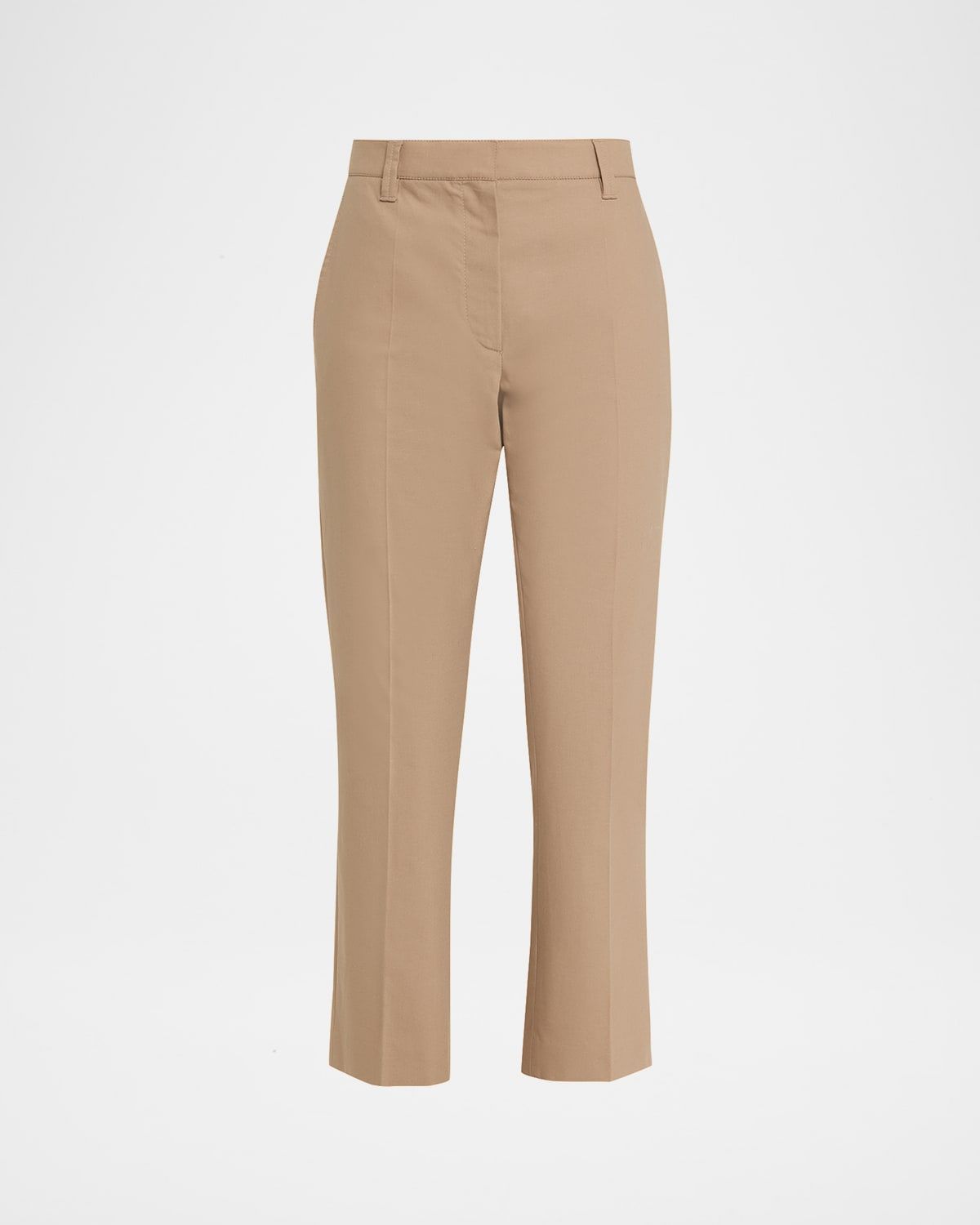 Stretch Cotton Gabardine Crop Cigarette Pants