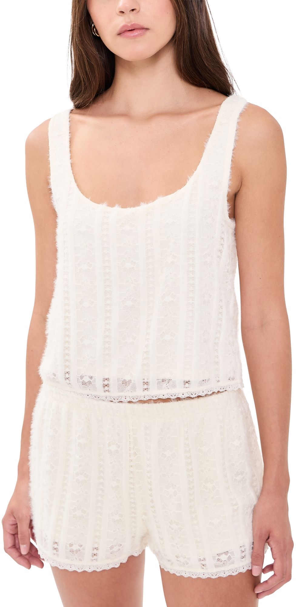 Z Supply Ella Lace Tank Sandstone S