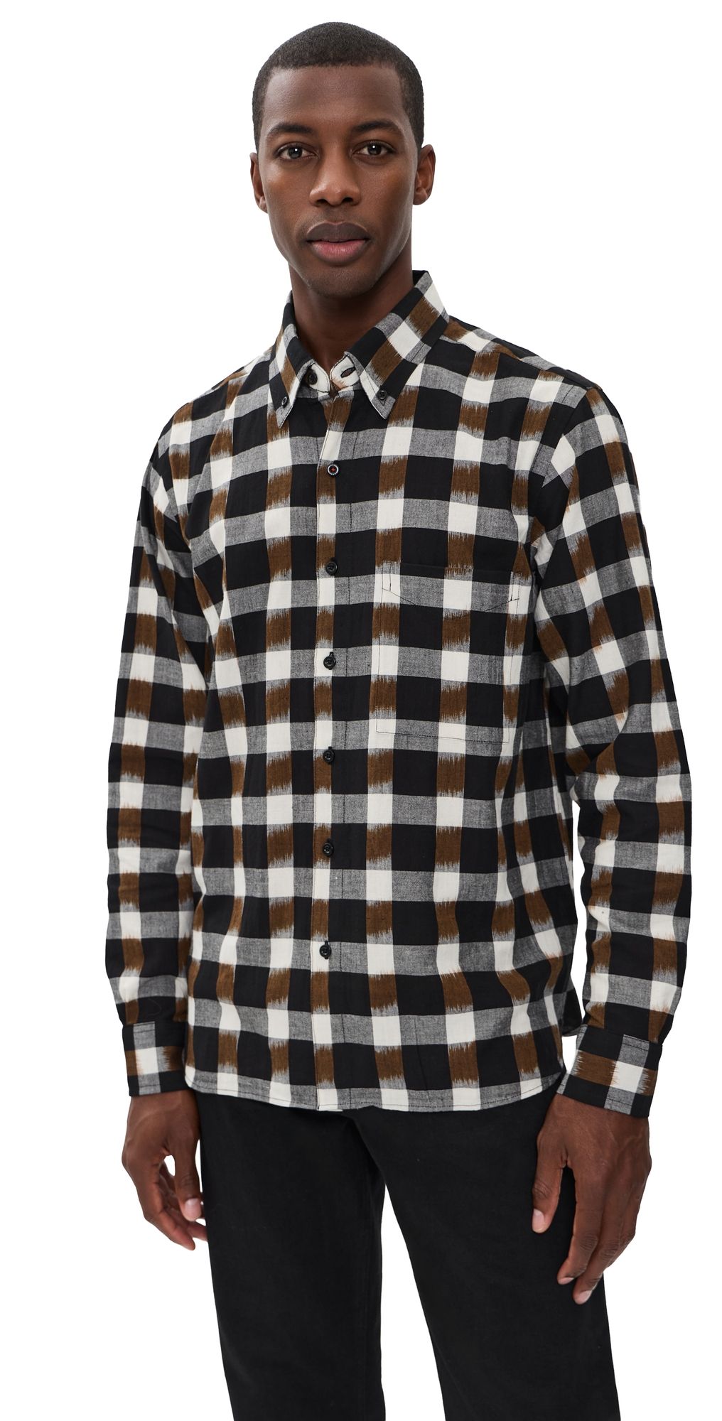 Kardo Ronald Handloomed Shirt Navy/Copper M