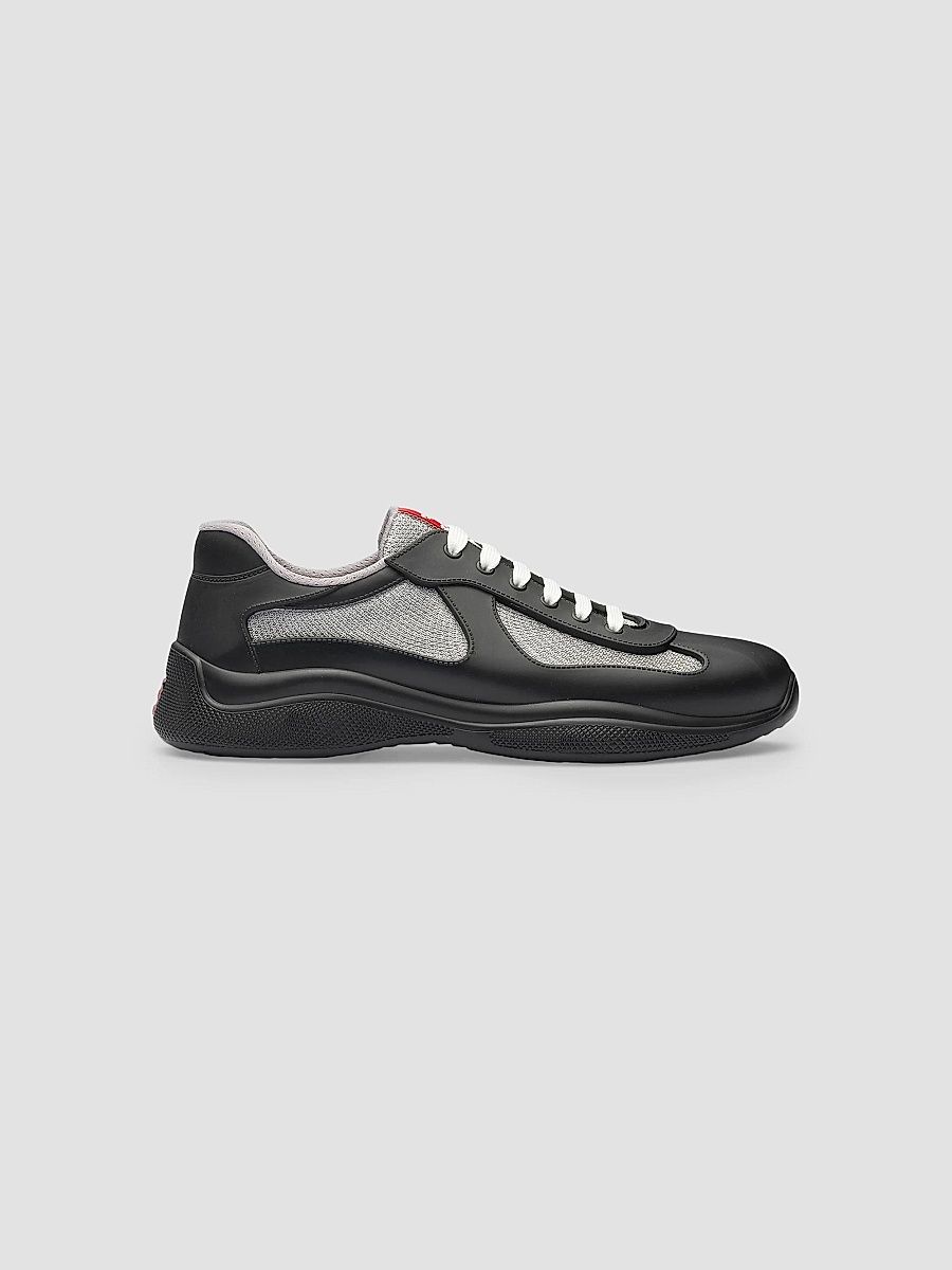 Prada Men's Men's America's Cup Soft Rubber and Bike Fabric Sneakers - Black - Size 10