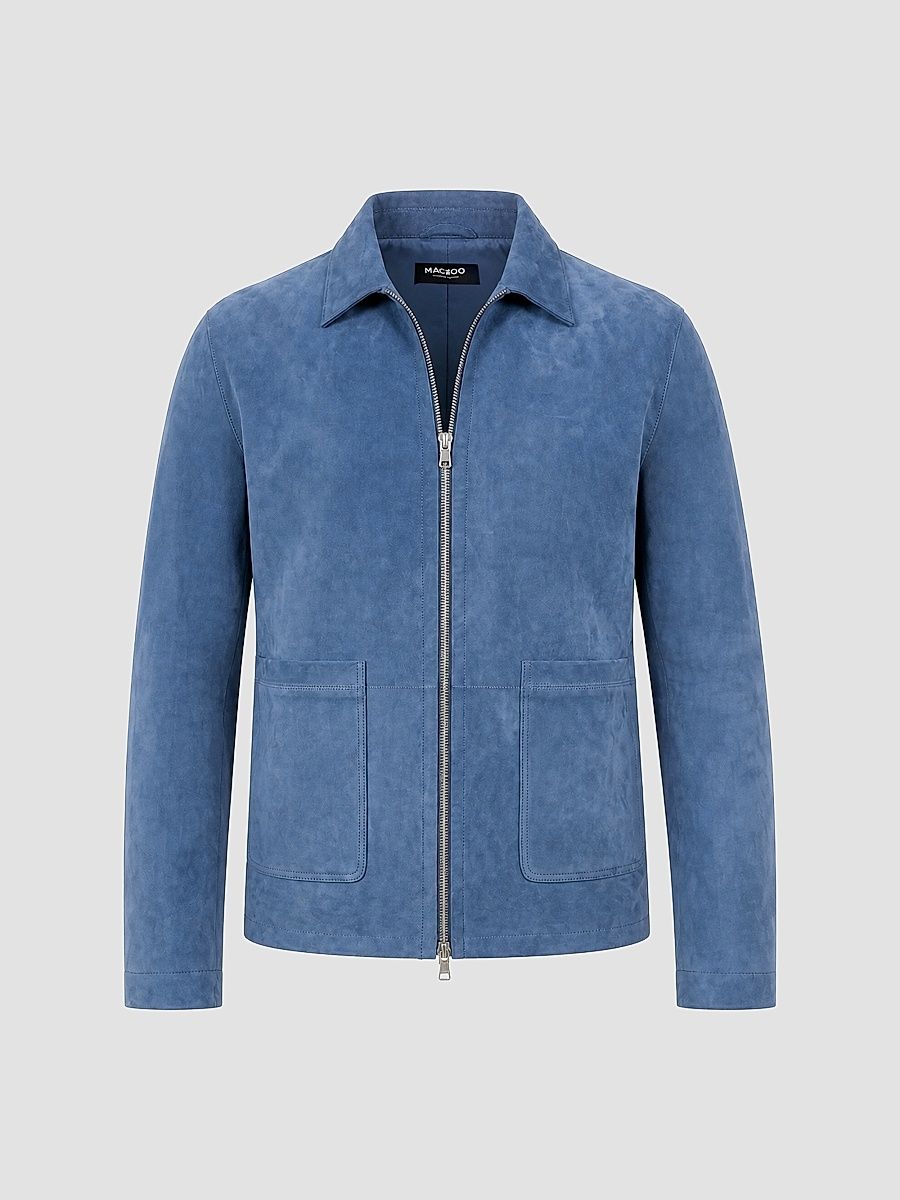 Men's Suede Jacket - Blue - Size Small
