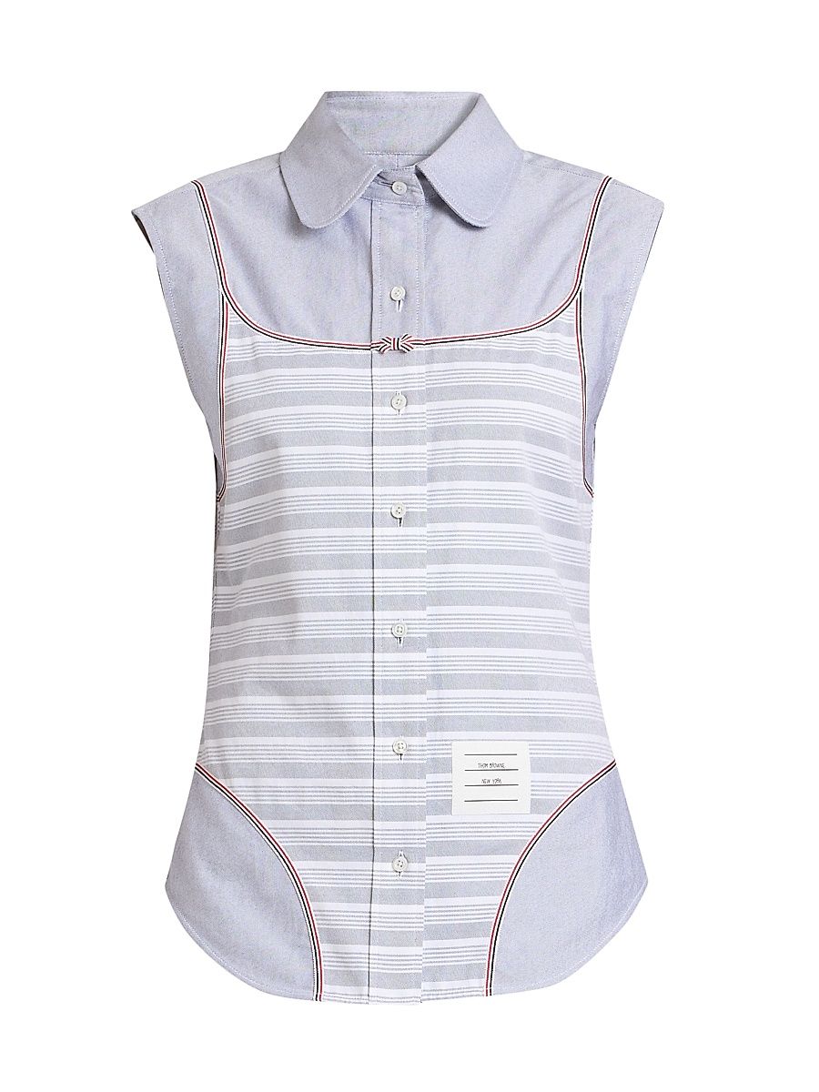 Women's Trompe L'il-Print Cotton Shirt - Navy - Size 8