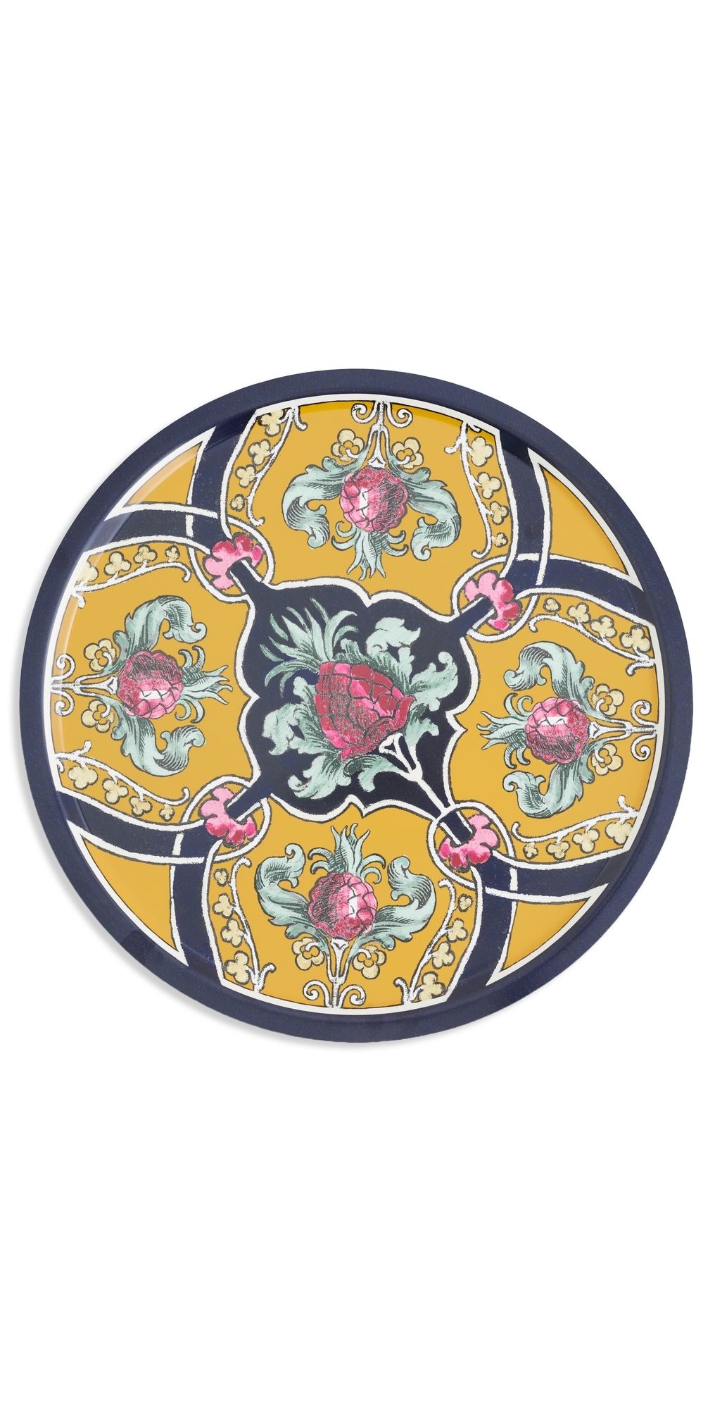La DoubleJ Large Round Printed Tray Ananas One Size
