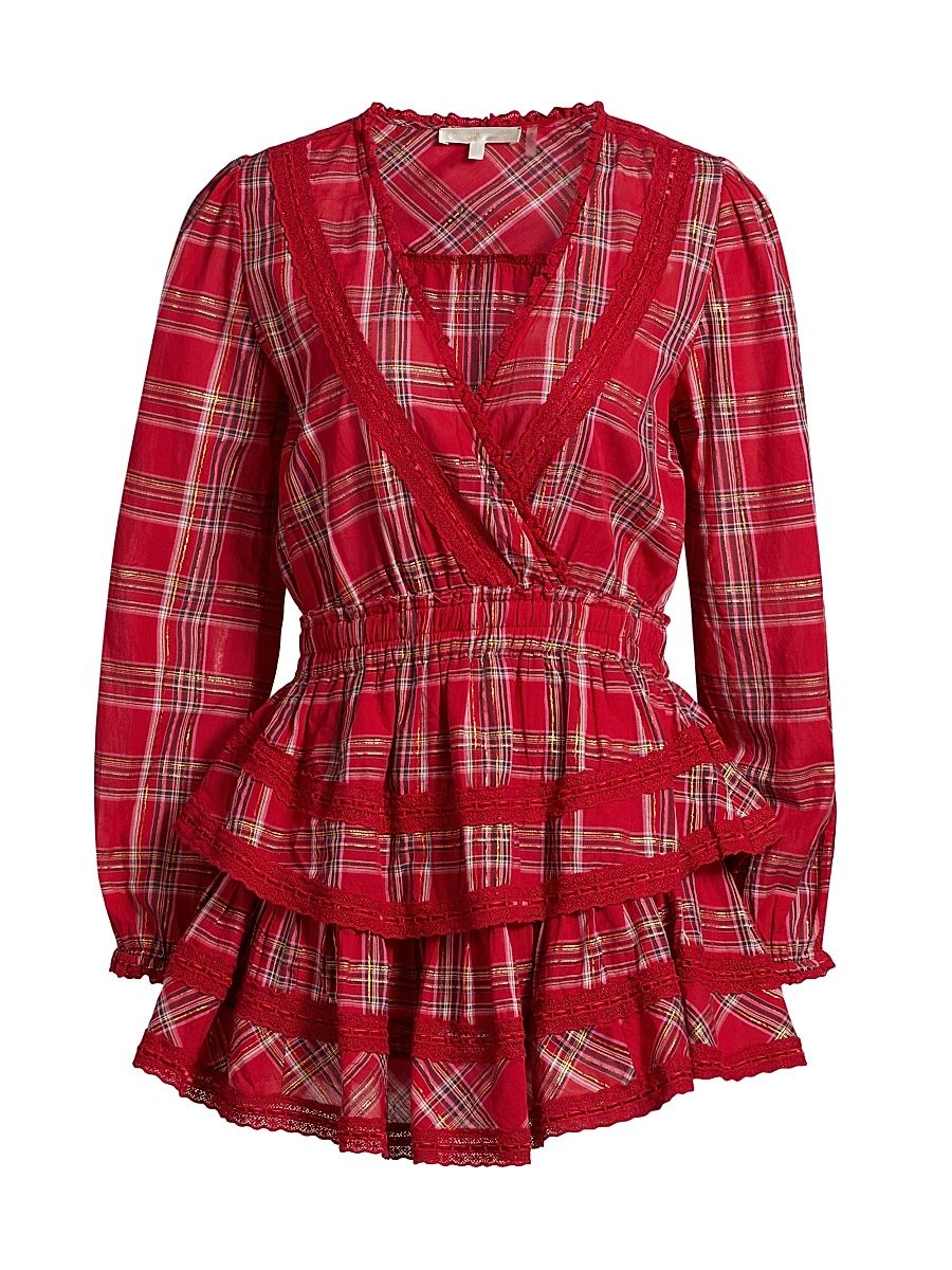 Women's London Tartan Milena Minidress - Cheery Red - Size Medium
