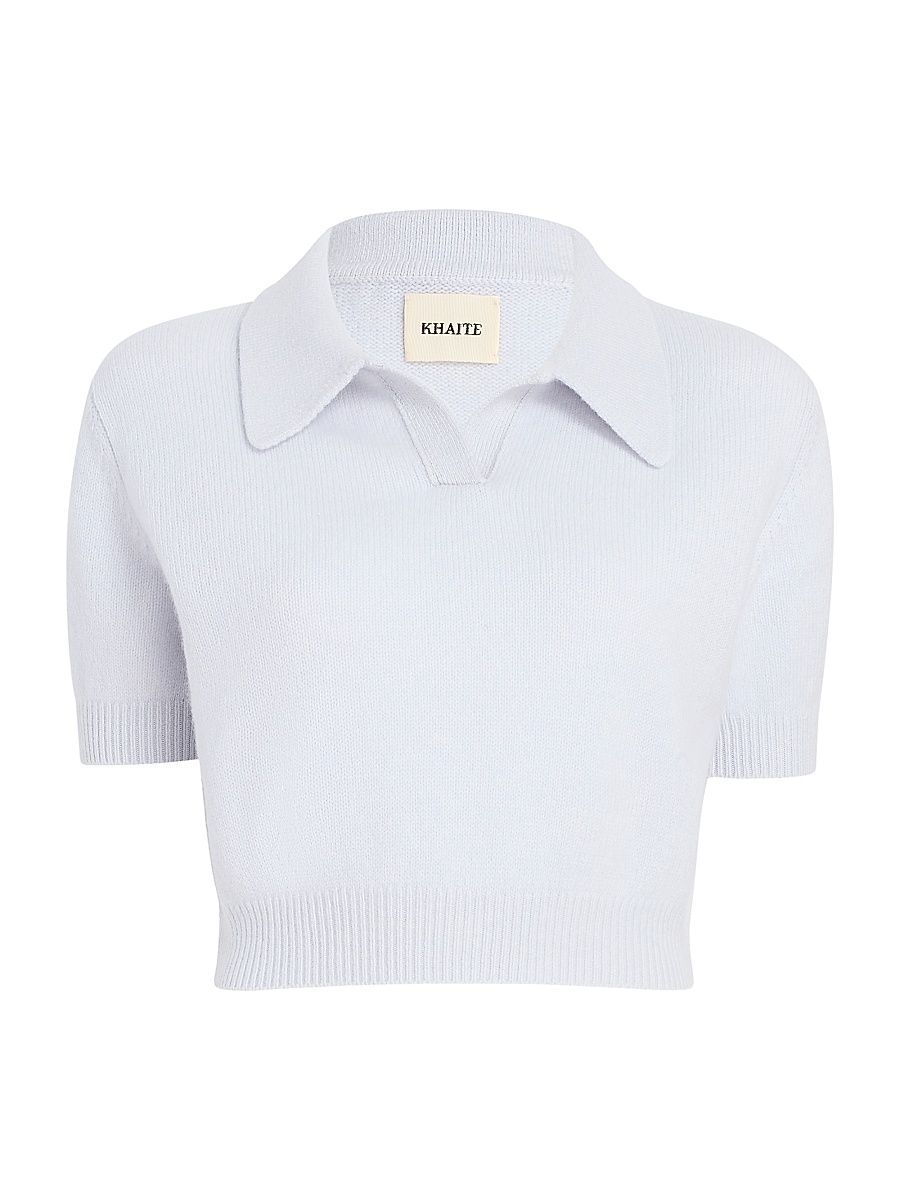 Women's Leni Wool-Cashmere Sweater Top - Ice Blue - Size XL