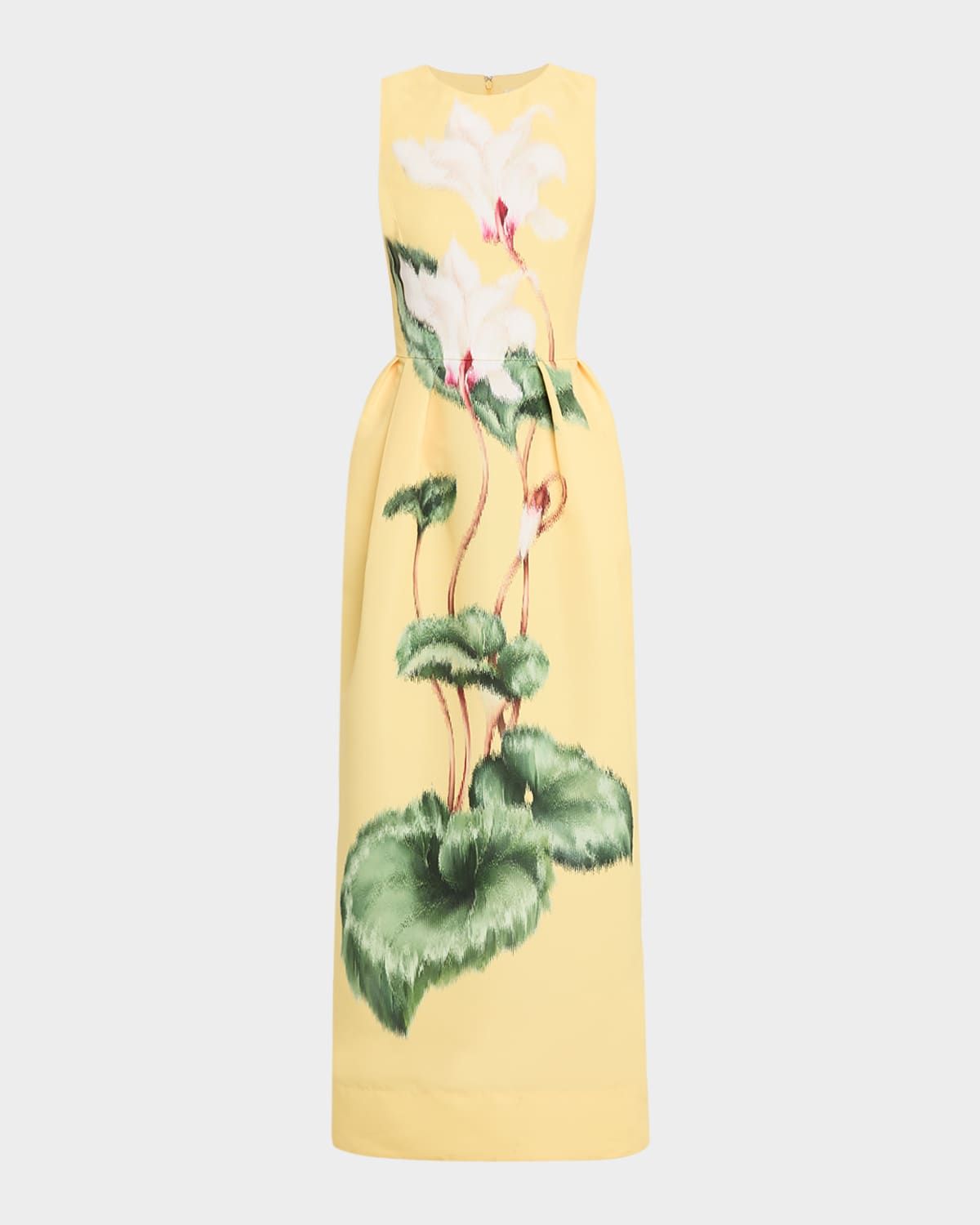 Sleeveless Chine Cyclamen Maxi Dress