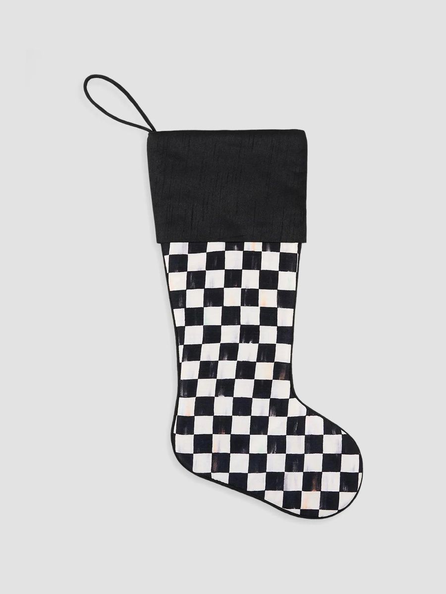 MacKenzie-Childs Merry Christmas Courtly Check Stocking