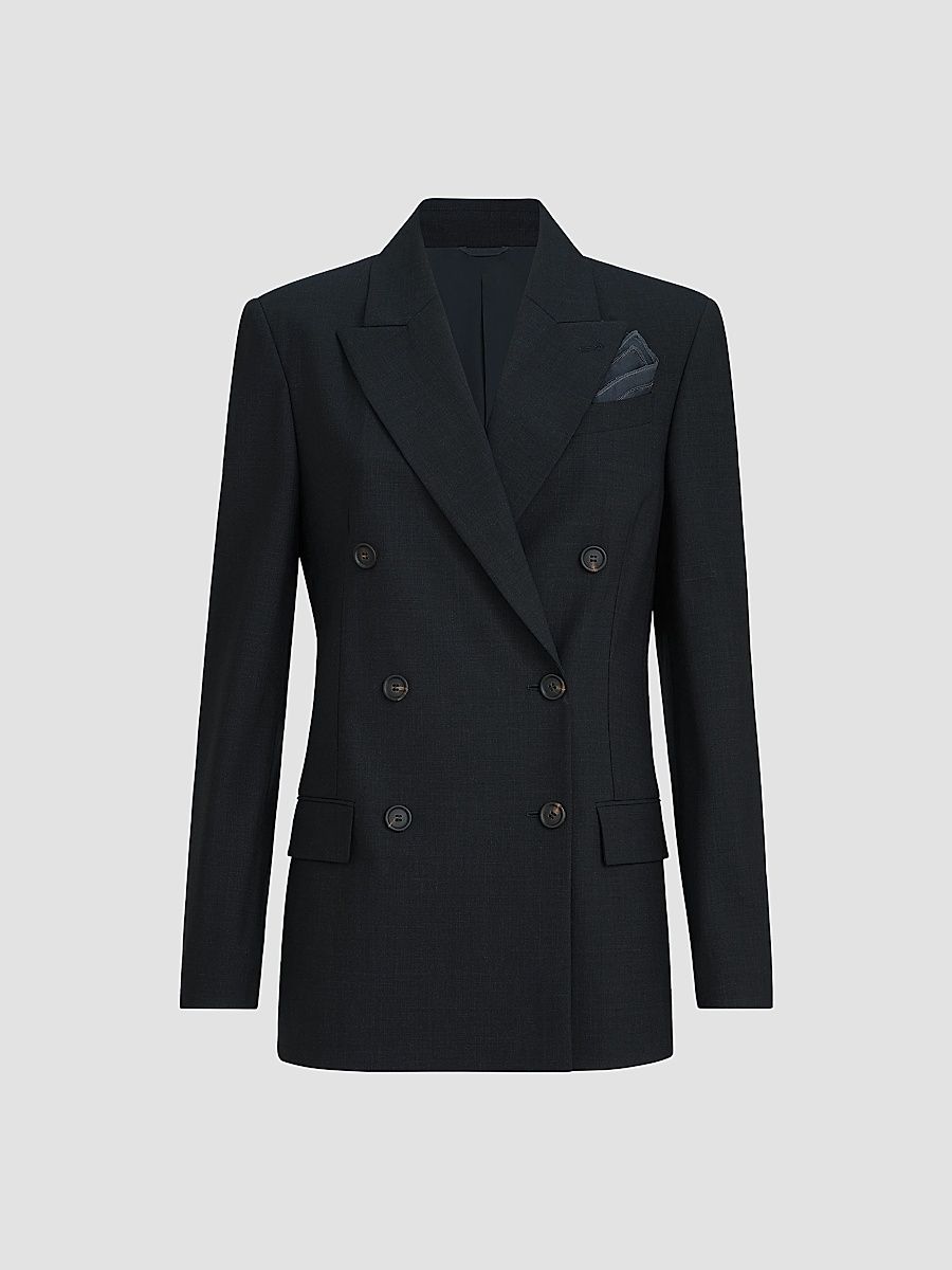 Women's Tropical Luxury Wool Blazer - Lignite Grey - Size 16