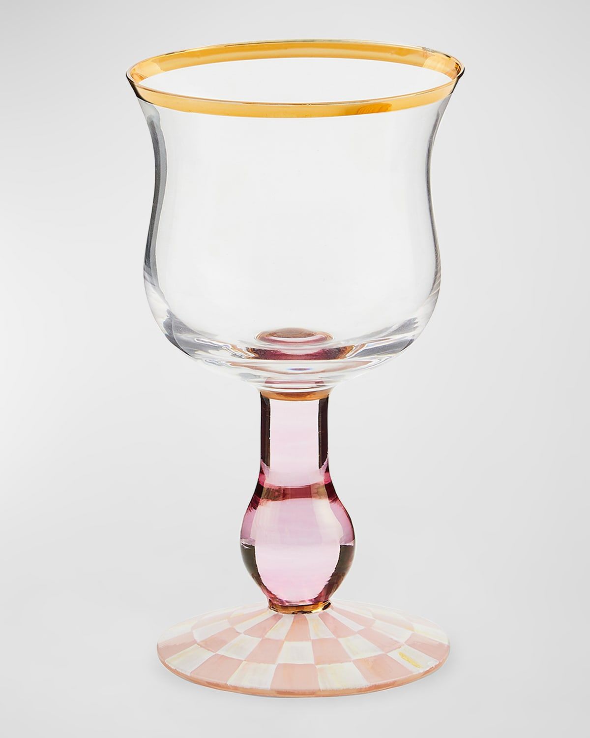 Rosy Check Wine Glass
