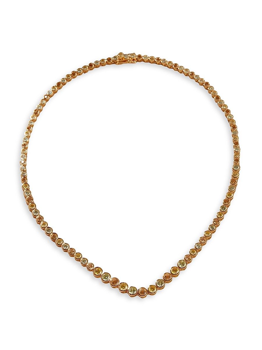 Women's The Isla 18K-Gold-Plated, Citrine & Cubic Zirconia Tennis Necklace - Gold