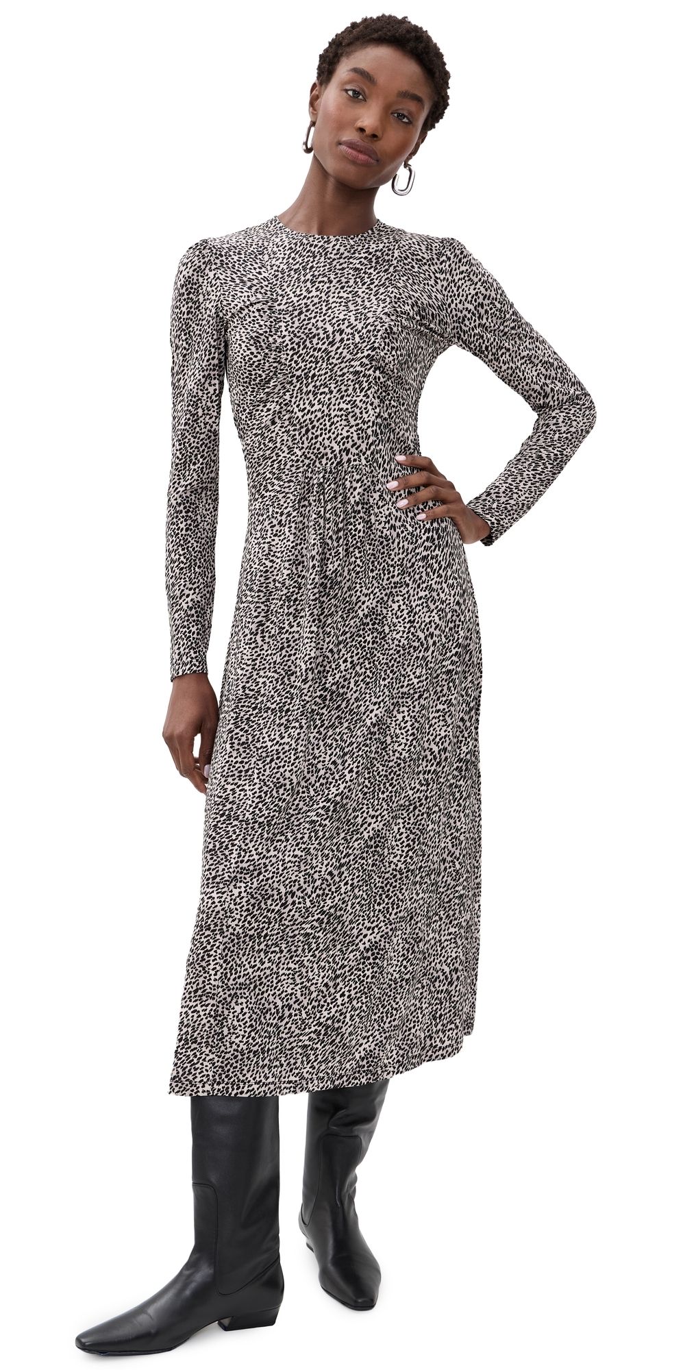 Sea Charlize Cheetah Print Dress Cream S