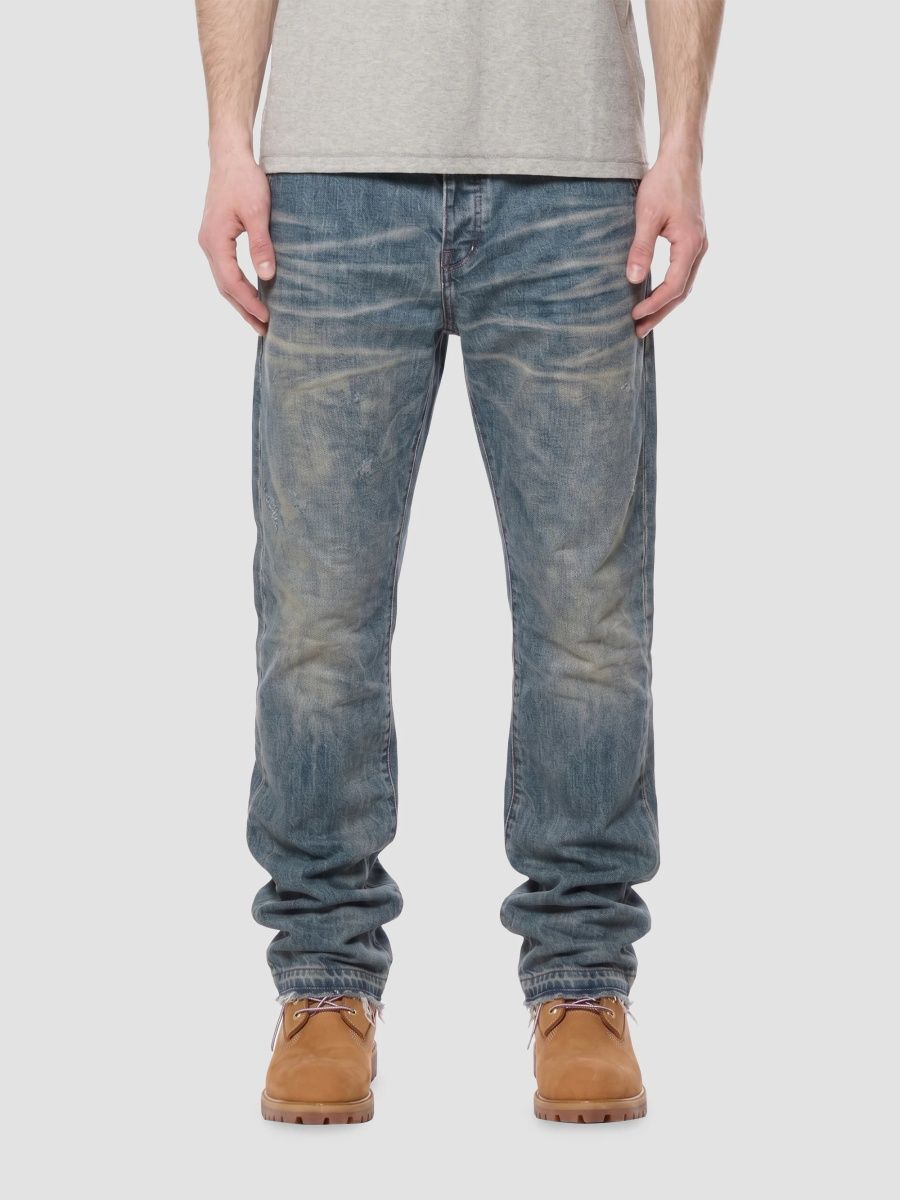 Purple Brand Men's Distressed Washed Mid-Rise Straight-Leg Jeans - Dark Indigo - Size 28