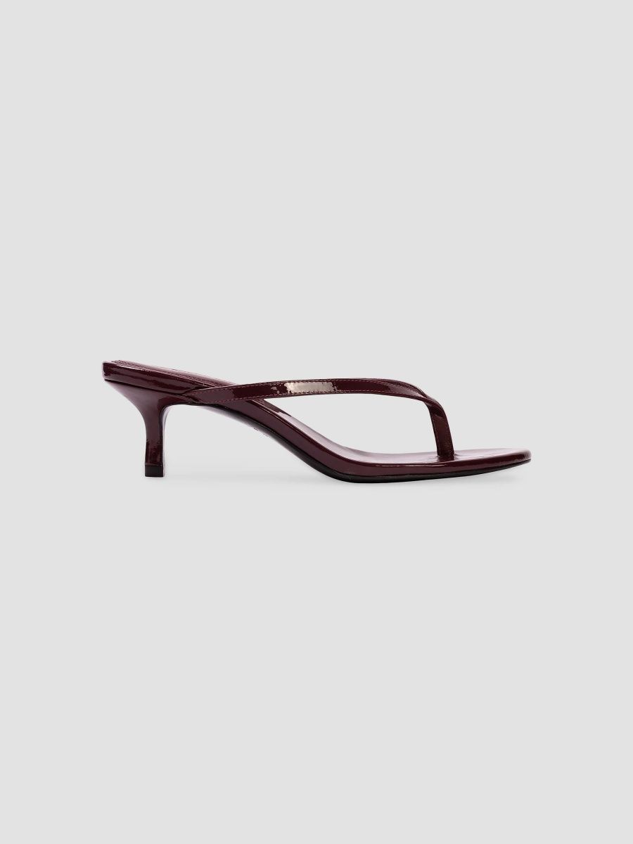 Black Suede Studio Women's Tash 50MM Patent Sandals - Bordeaux Patent - Size 7.5