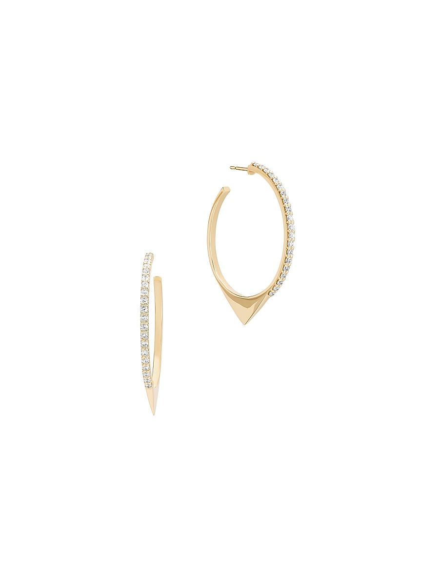 Women's Eclipse 14K Yellow Gold & 0.30 TCW Diamond Hoop Earrings - Yellow Gold