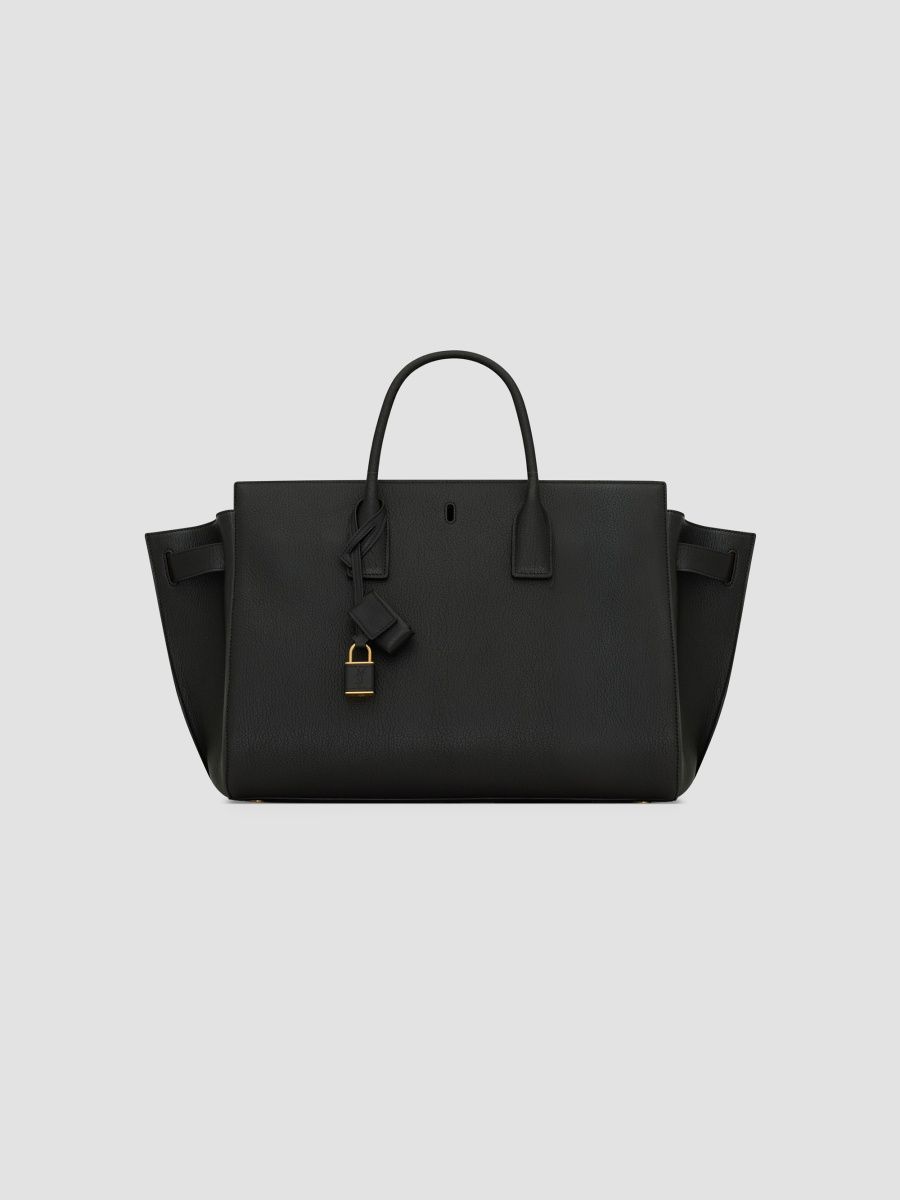 Saint Laurent Women's Sac De Jour Top Handle in Grained Leather - Black