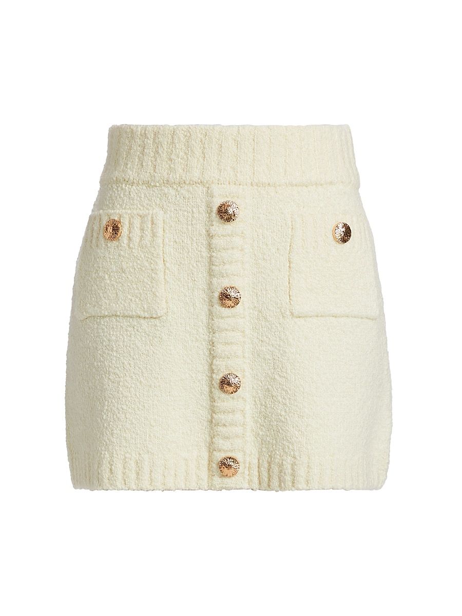 Women's Kelsey Wool-Blend Knit Miniskirt - Ivory - Size Large