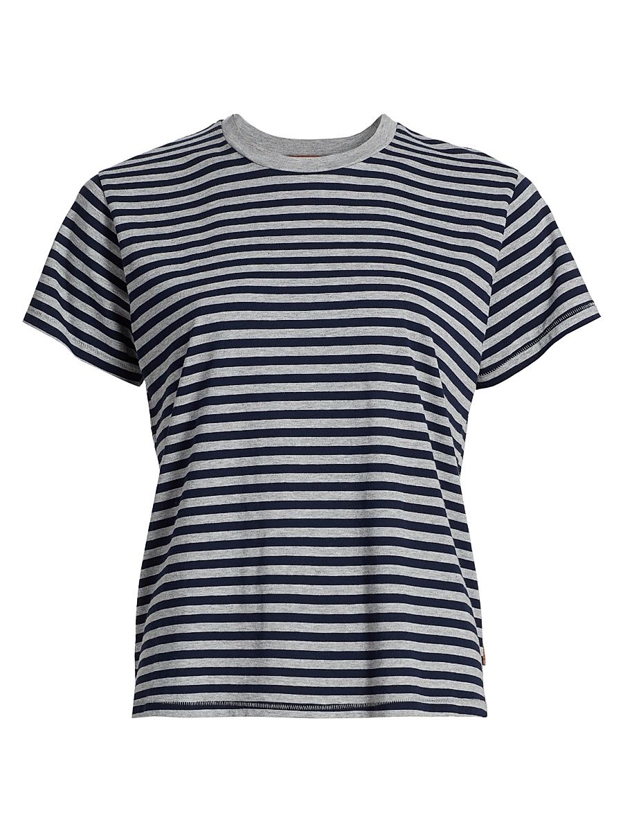 Women's The Chameleon Striped T-Shirt - Navy Heather - Size Large
