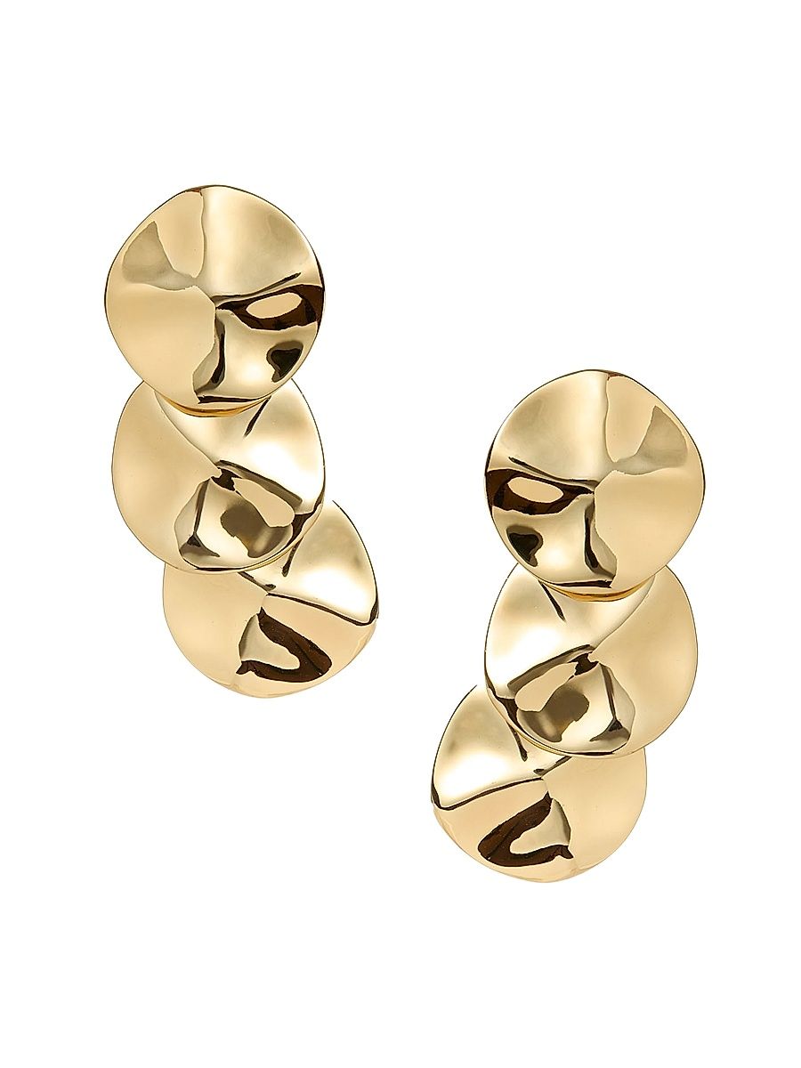 Women's Palm Beach Socialite 14K-Gold-Plated Disc Drop Earrings - Gold