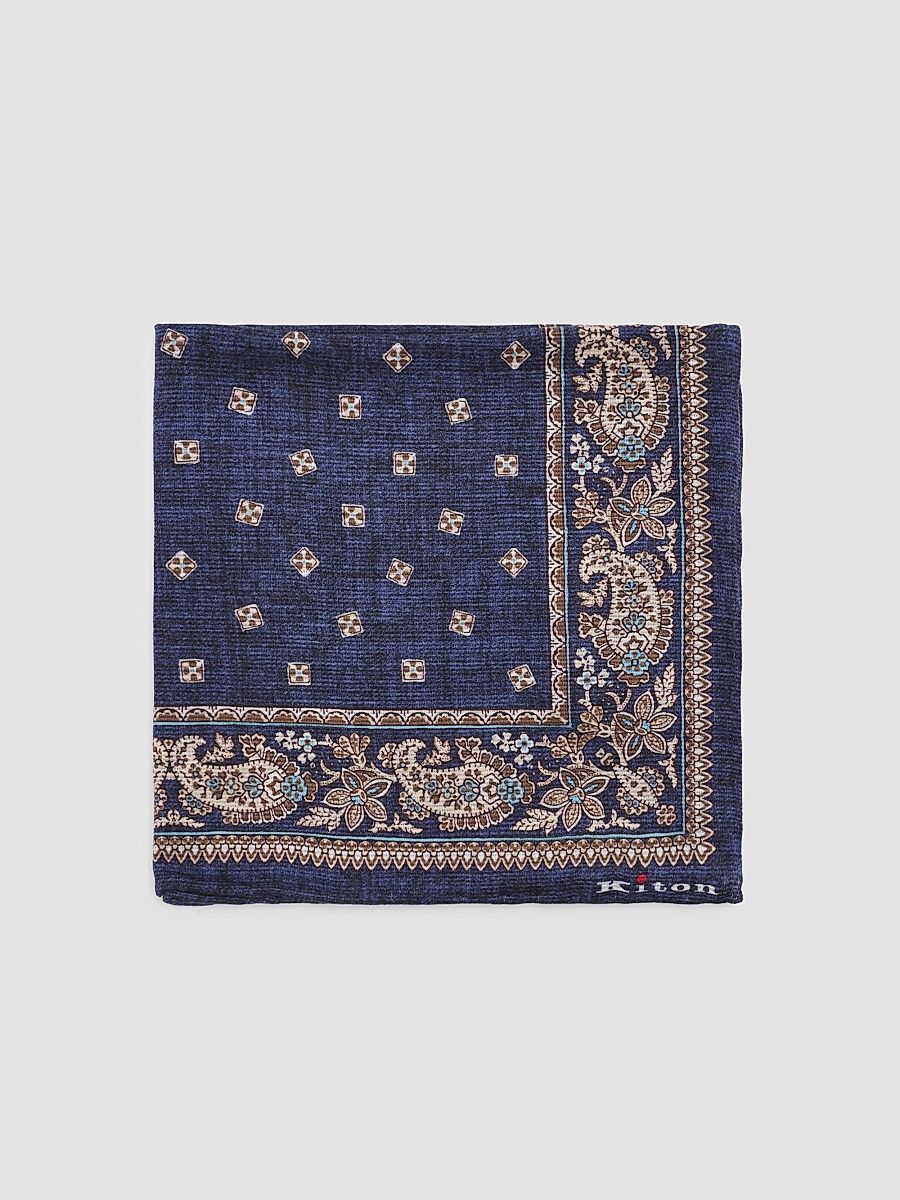Men's Silk Pocket Square - Navy