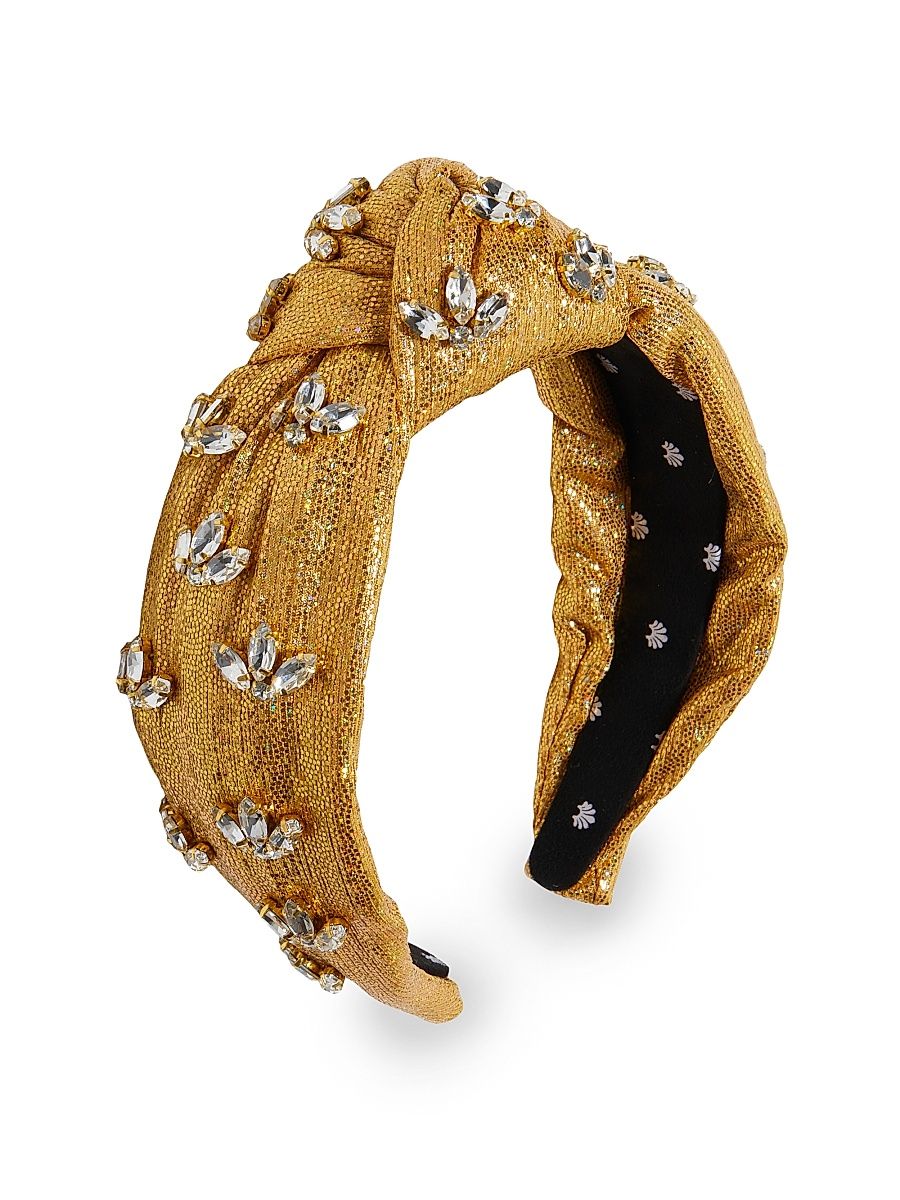 Women's Knotted Vine Embellished Jacquard Headband - Gold