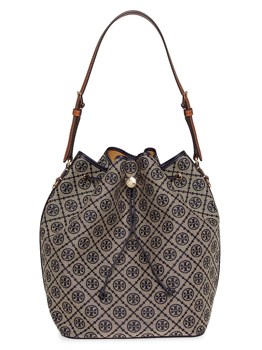 Women's T Monogram Oversized Bucket Bag - Tory Navy
