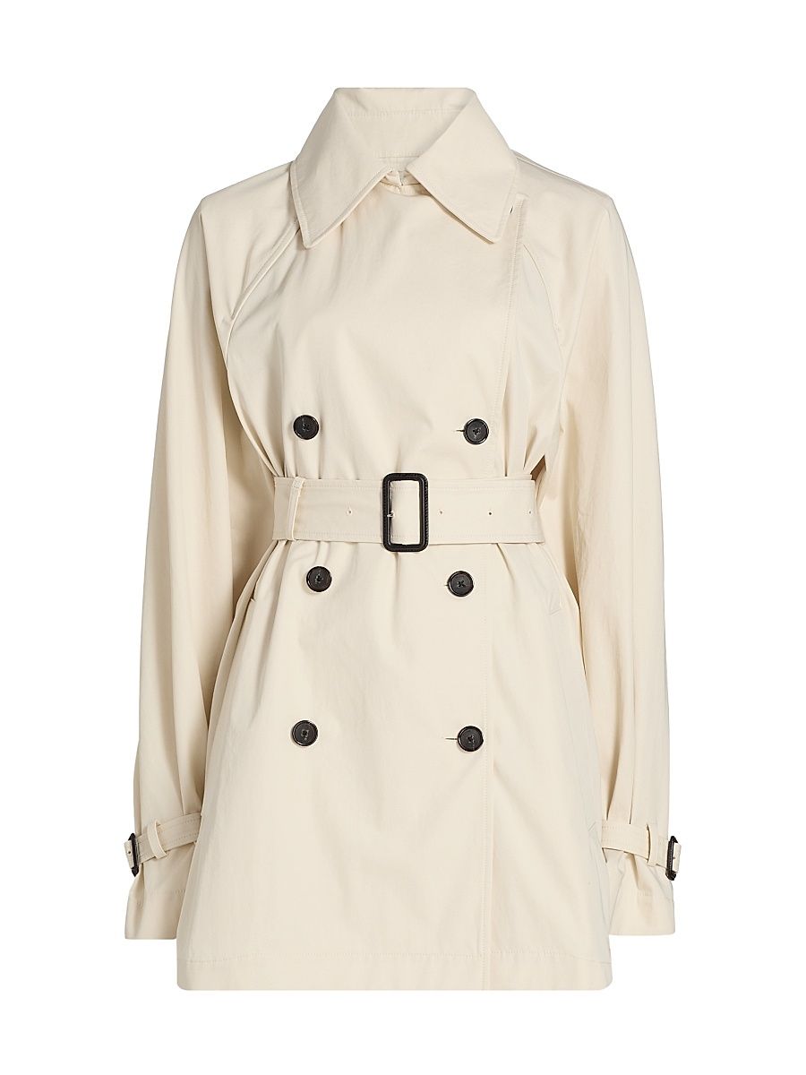 Women's Washed Cotton Trench Coat - Stone - Size 12