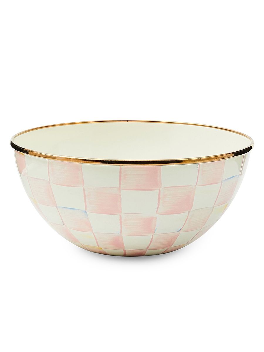 Small Rosy Check Enamel Everyday Bowl - Size Small
