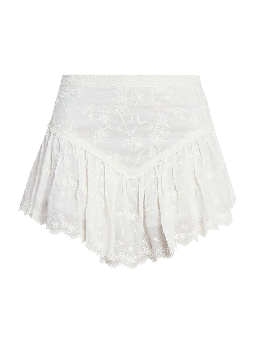 Women's Zoelia Floral Embroidered Miniskirt - White - Size 2