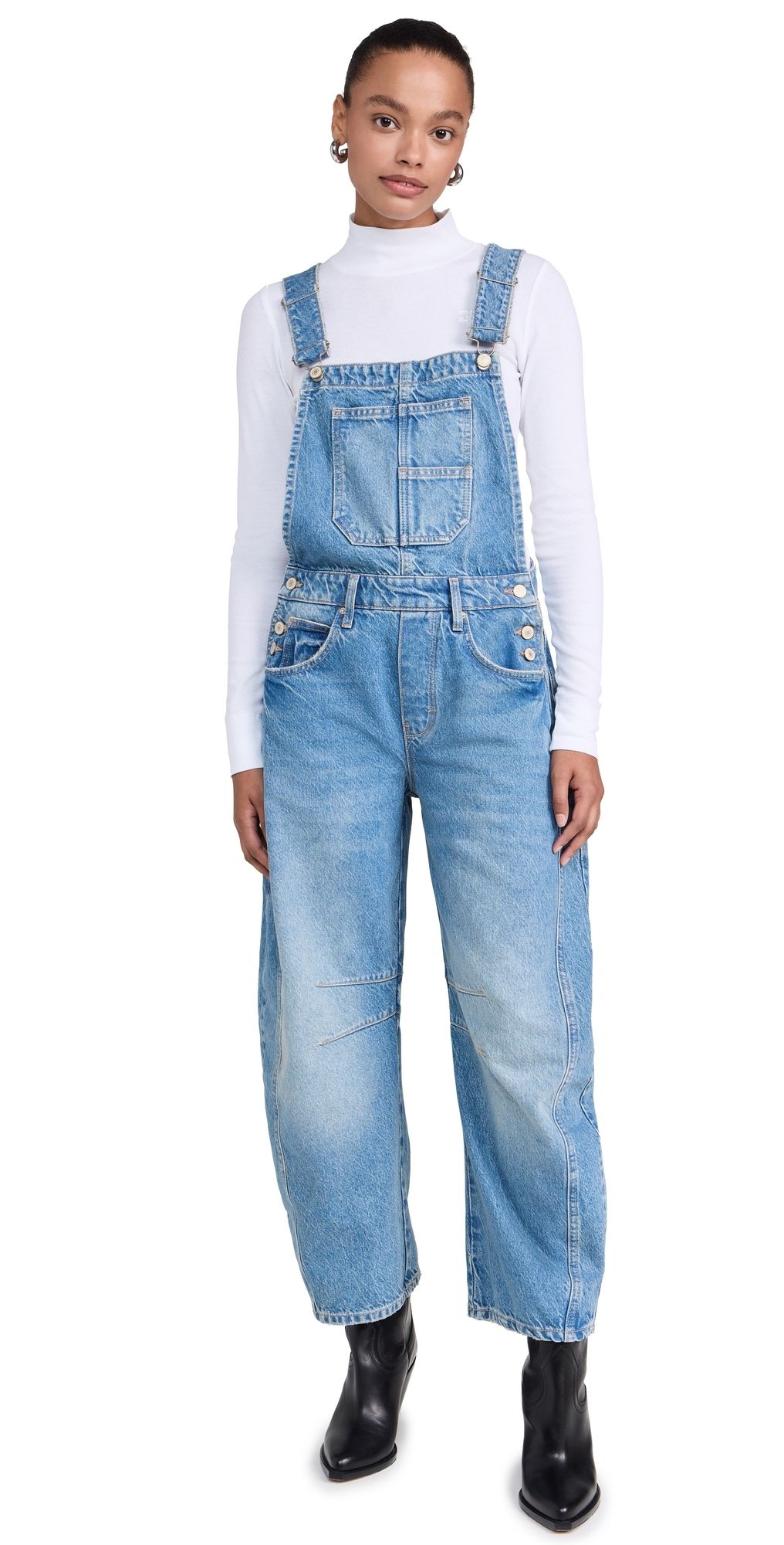 Free People Good Luck Overalls Ultra Light Beam L