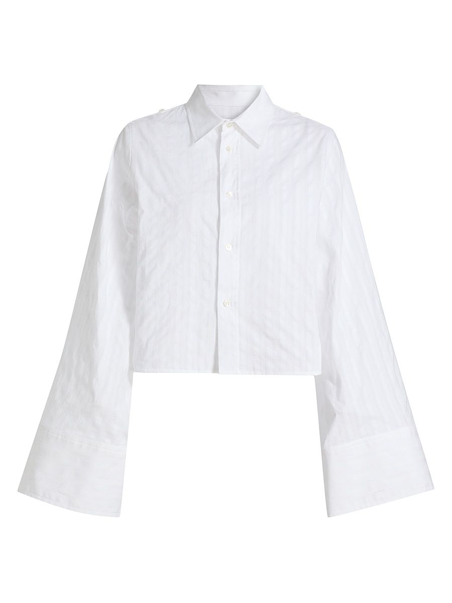 Women's Cotton Convertible Shirt - White - Size 8