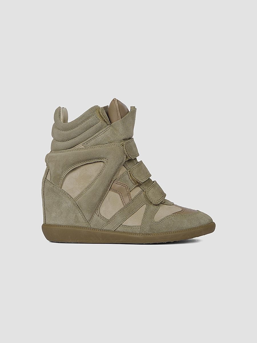 Isabel Marant Women's Bekett Leather & Suede High-Top Platform Sneakers - Taupe - Size 11