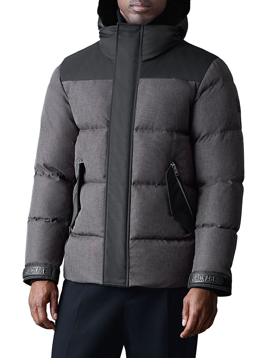 Men's Riley-MHT Quilted Down Jacket - Carbon Multi Black - Size 42
