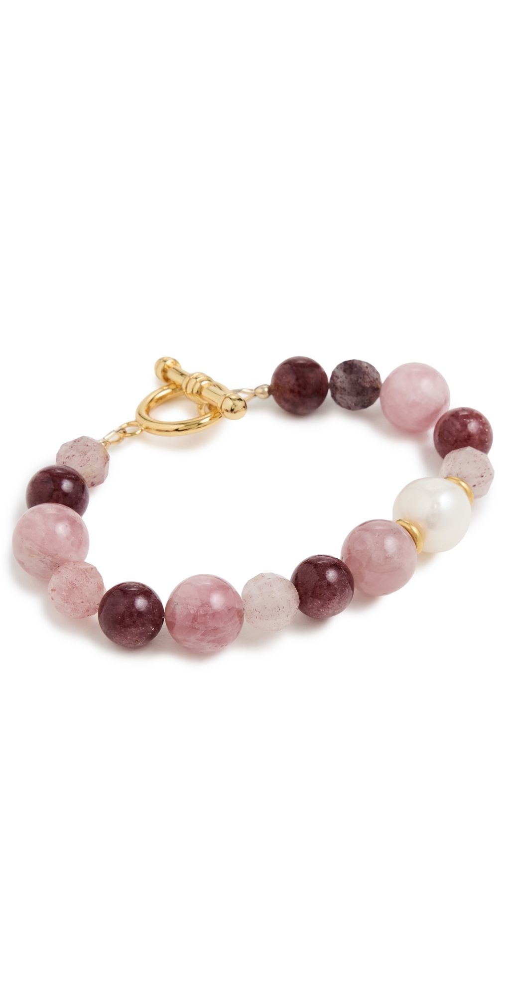 Brinker + Eliza Sugarplum Bracelet Strawberry Quartz Multi One Size
