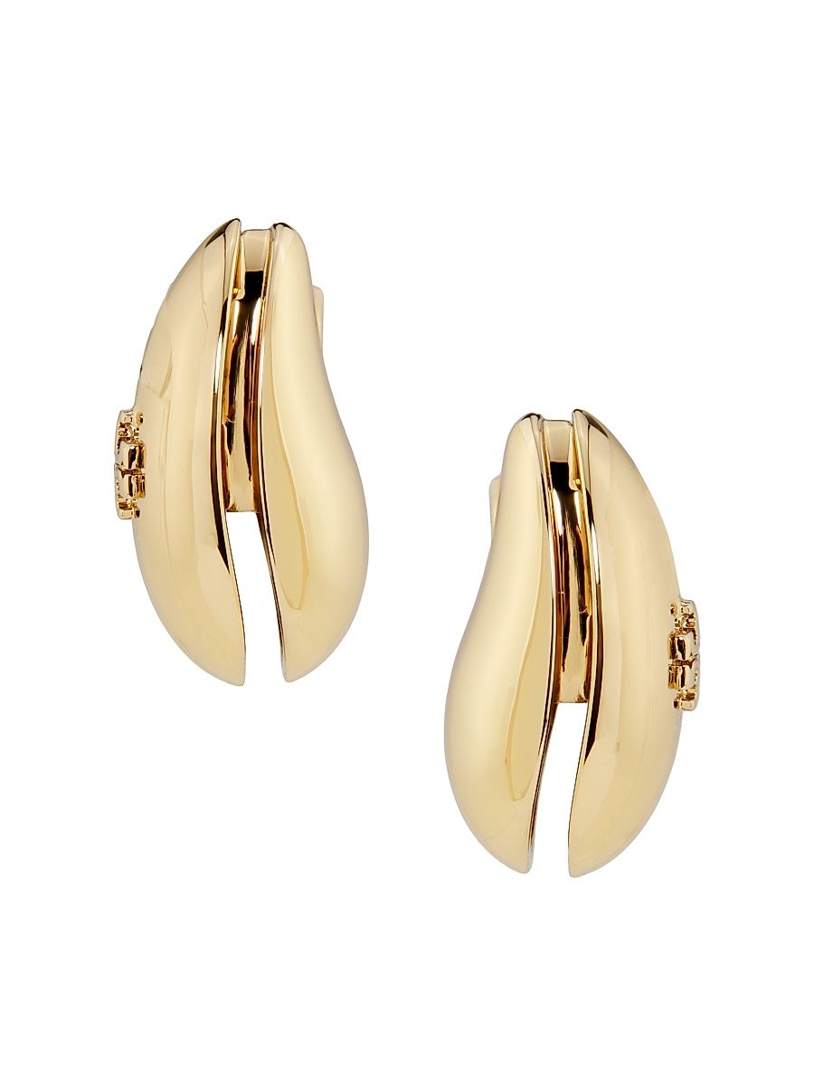 Women's Wave 18K-Gold-Plated Small Drop Earrings - Light Brass