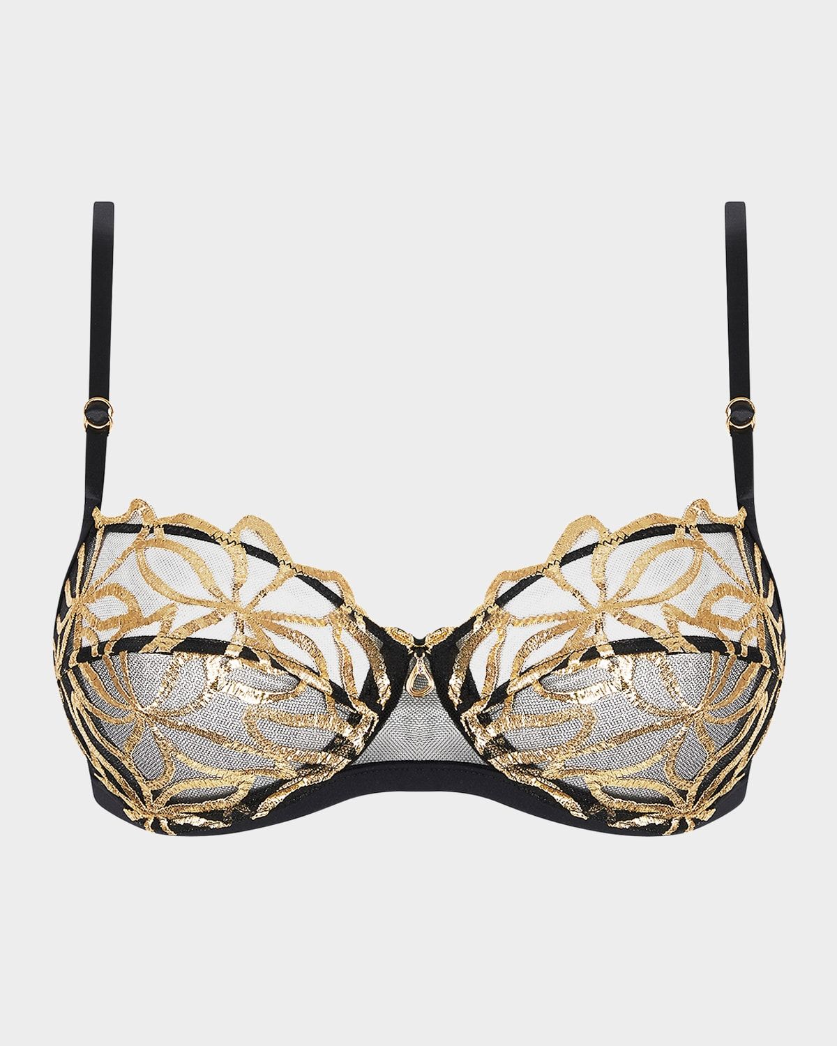 Eclats D & apos;Or Metallic Embroidered Demi Bra