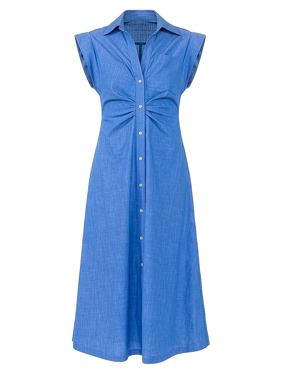 Women's Miami Sleeveless Shirt-Dress - Bright Indigo - Size 2