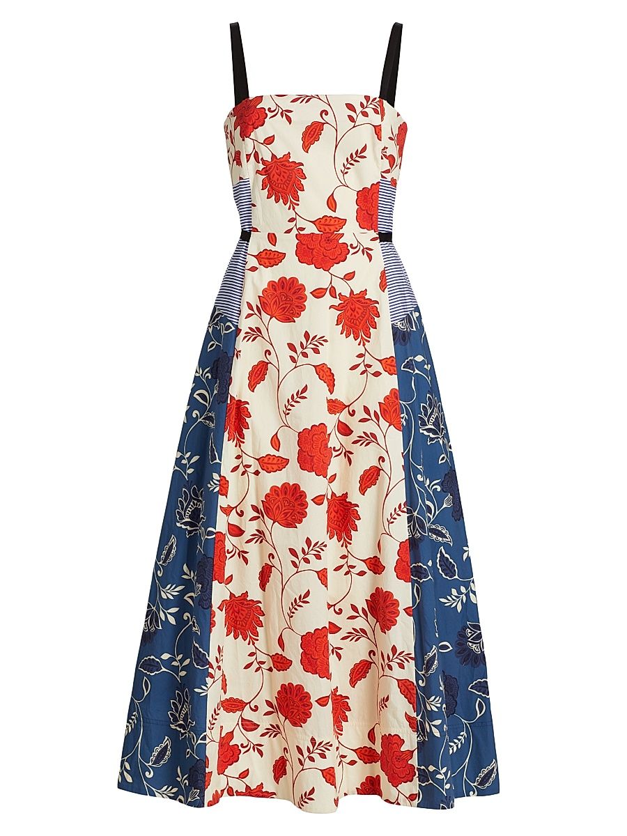 Women's Tavira Patchwork Maxi Dress - Cream Tomato Stripe Multi - Size 10