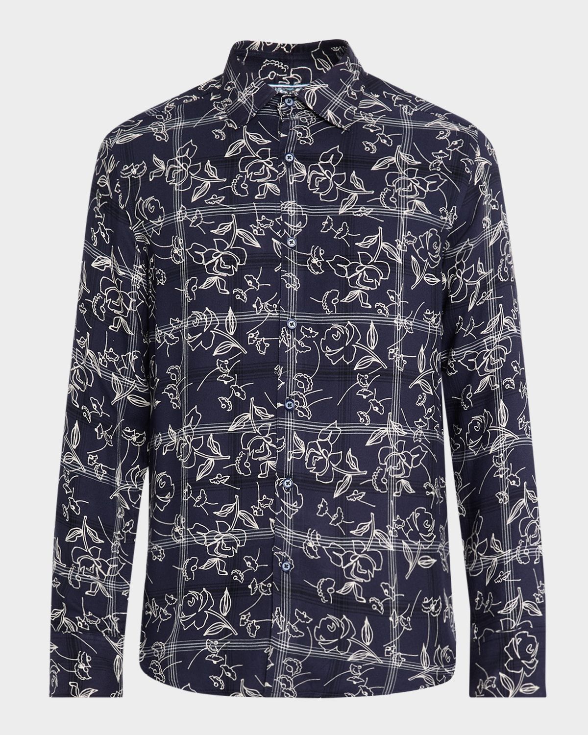 Men & apos;s Essex Windowpane Rose Button-Down Shirt