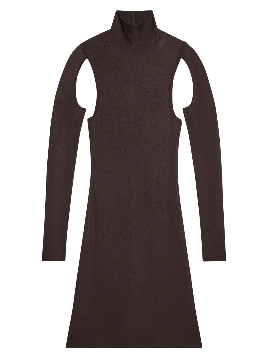 Helmut Lang Women's Air Cut-Out Turtleneck Dress - Espresso - Size Medium