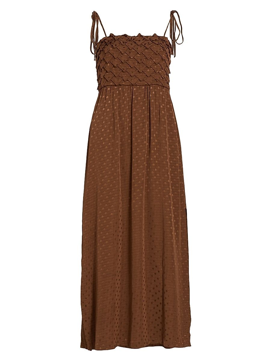 Women's Nicoletta Dotted Midi-Dress - Brown Polka Dot - Size XL